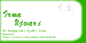 irma ujvari business card