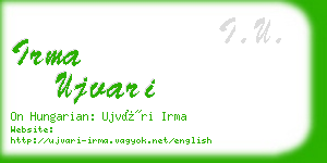 irma ujvari business card